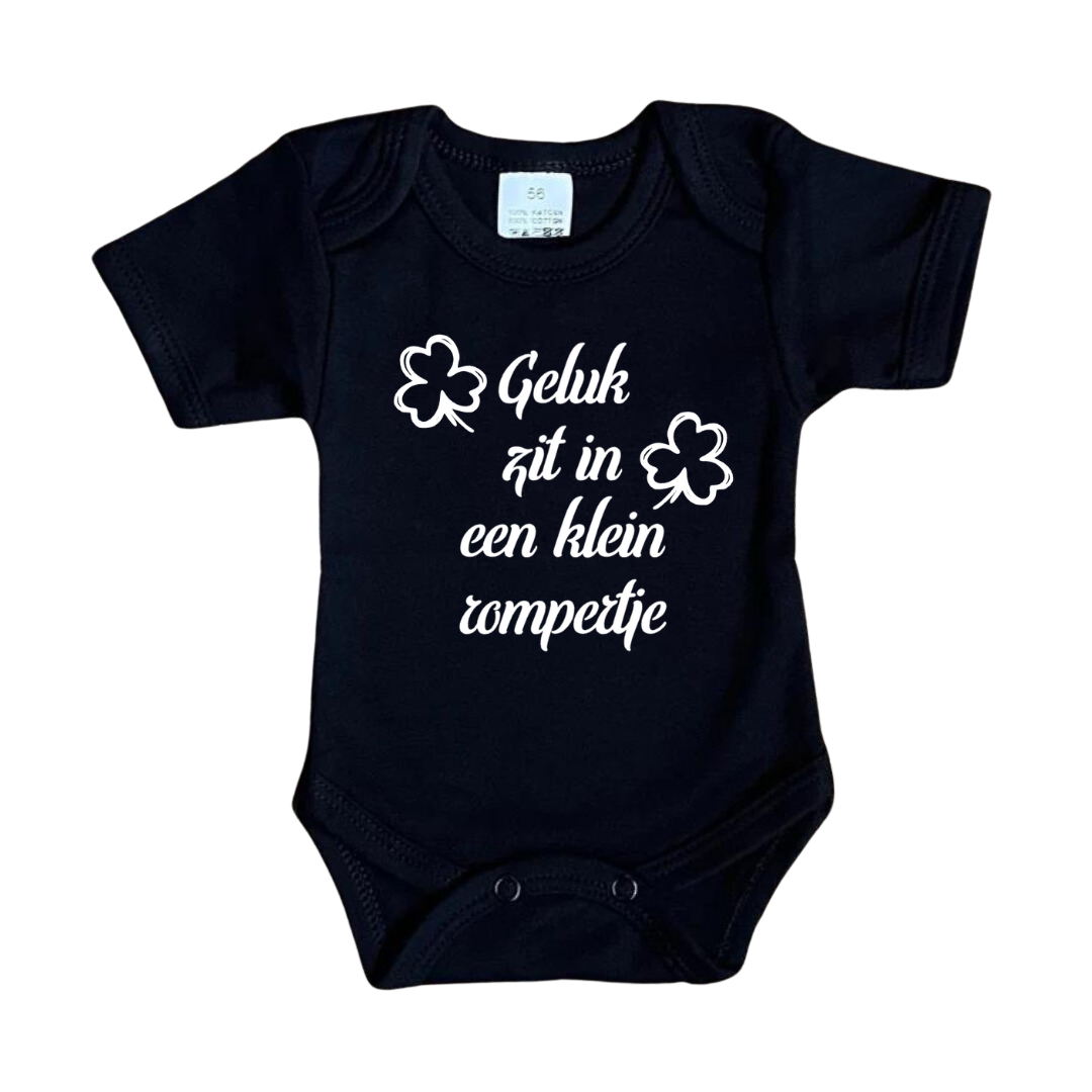 baby rompertje geluk zit in een klein rompertje