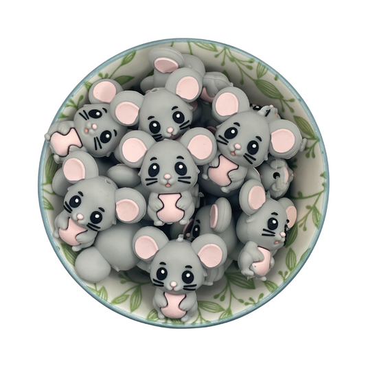 Figuurkralen Muis Grijs 3D