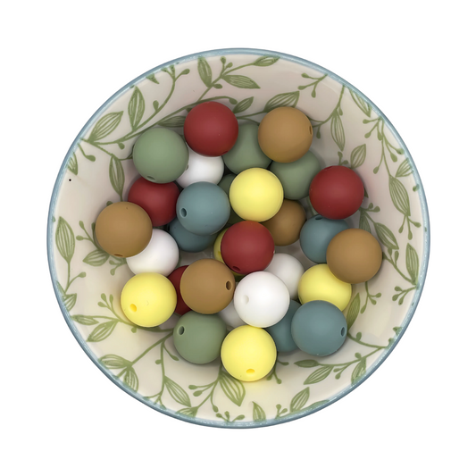Kralenmix Jungle siliconen kralen 15mm – 30 stuks (6 kleuren)