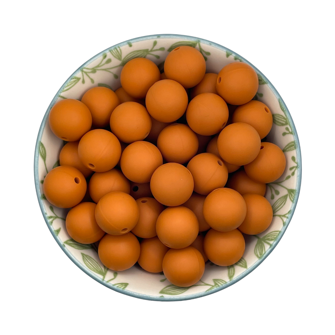 Siliconen kralen 15mm roest