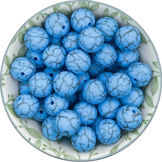 Siliconen printkralen aqua blauw