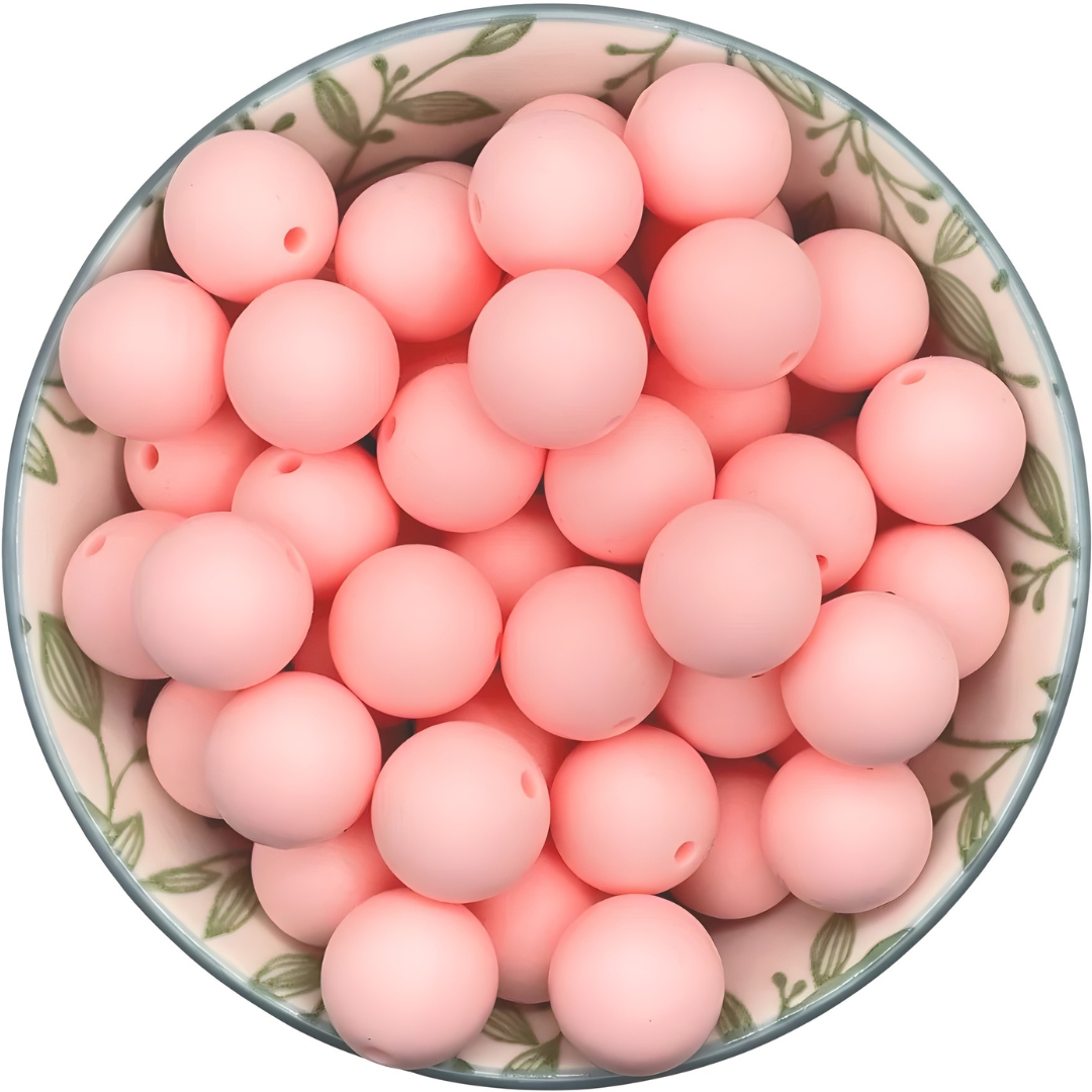 Siliconen kralen 15mm baby roze