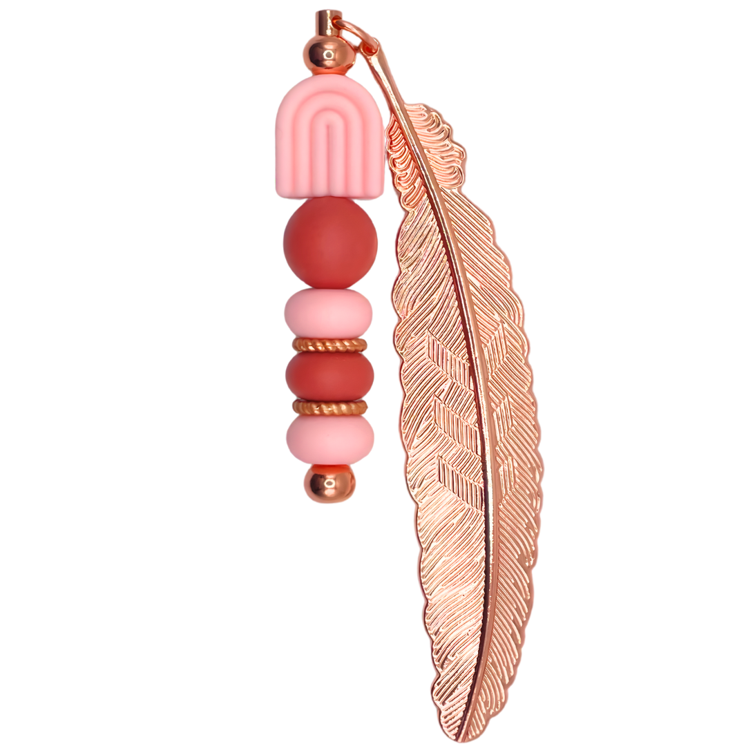 Boekenlegger rosegold regenboog rose bruin