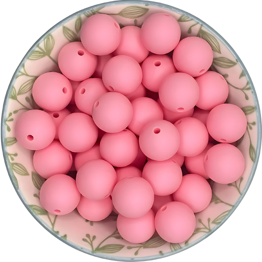 Siliconen kralen 15mm bubblegum roze