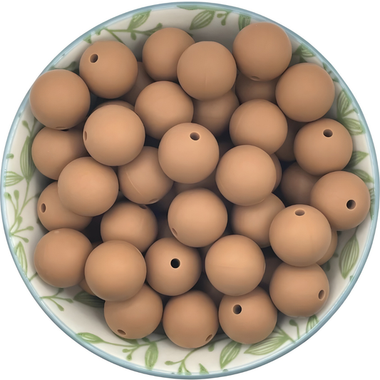 Siliconen kralen 15mm camel