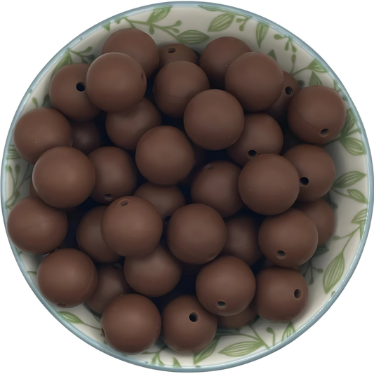 Siliconen kralen 15mm choco