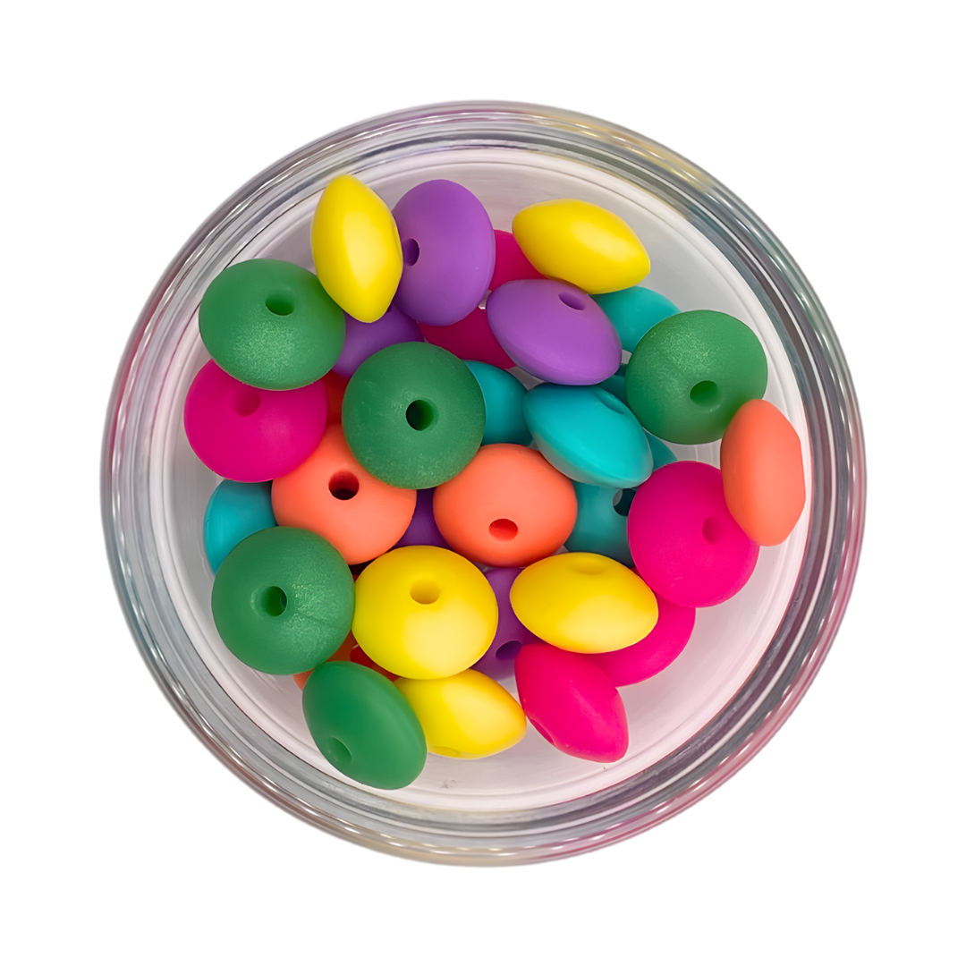 Siliconen kralenmix tussenschijfjes confetti
