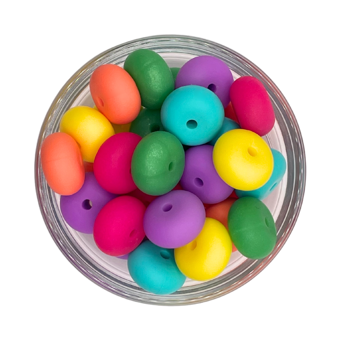 Siliconen kralenmix abacus confetti