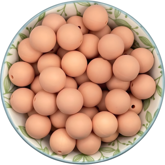 Siliconen kralen 15mm dark peach