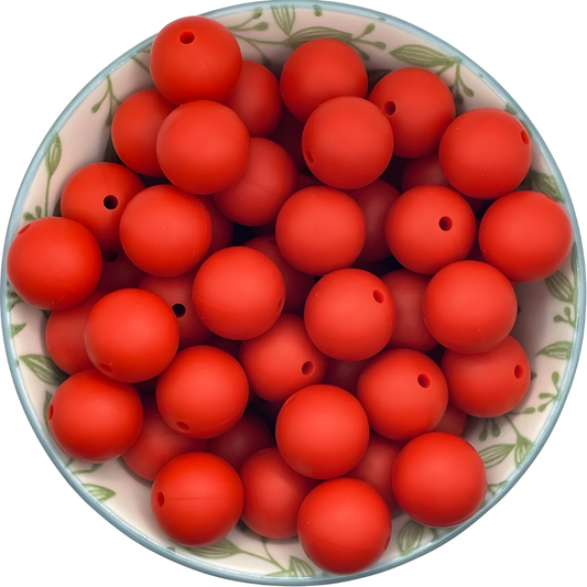 Siliconen kralen 15mm diep rood