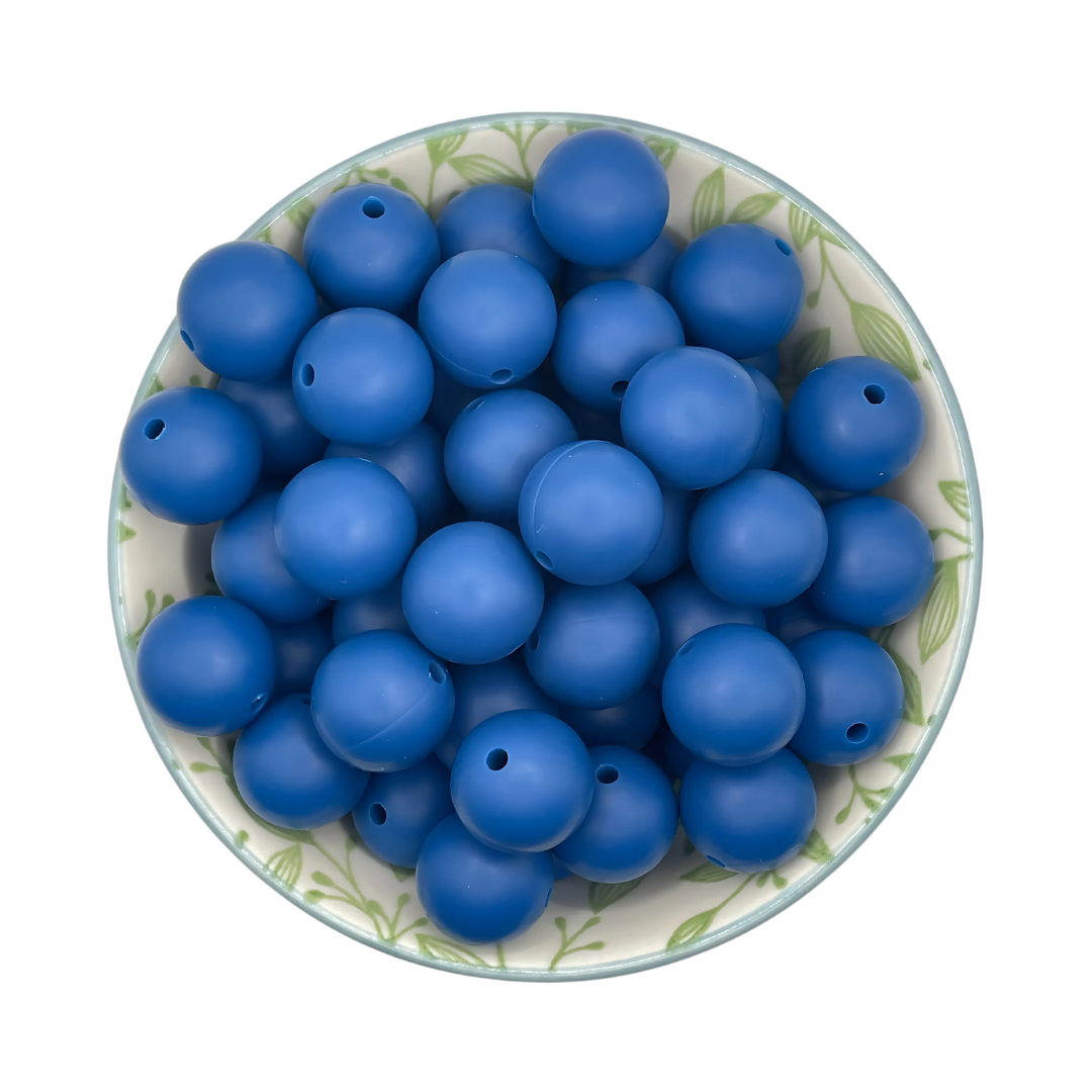 Siliconen kralen 15mm donker blauw