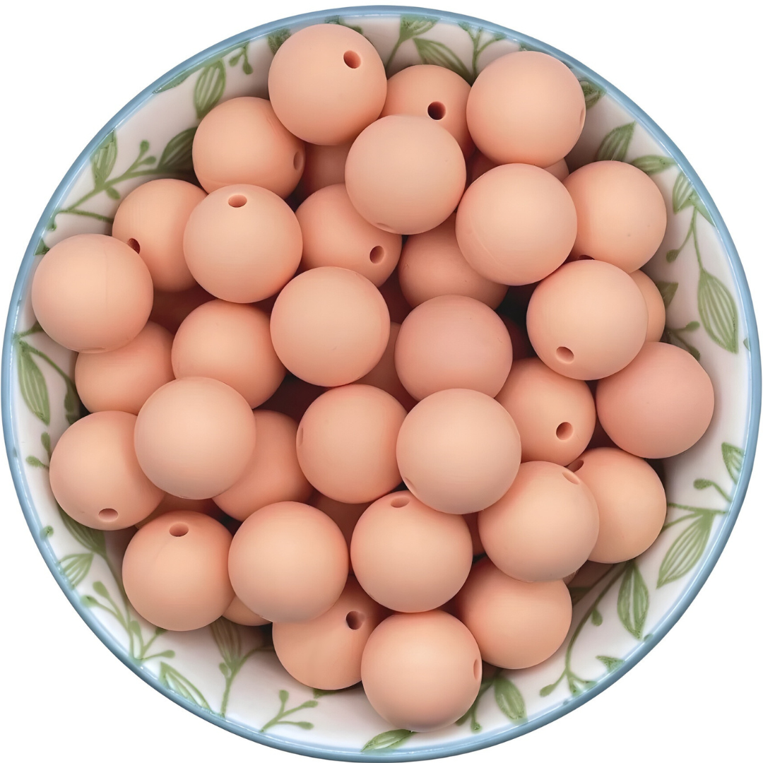 Siliconen kralen 15mm donker blush