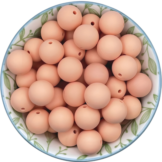 Siliconen kralen 15mm donker blush