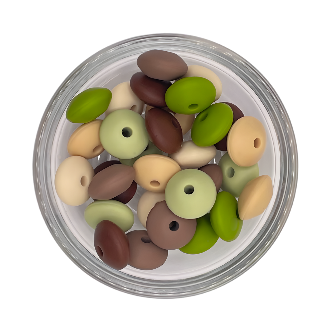 Siliconen kralenmix tussenschijfjes Earth