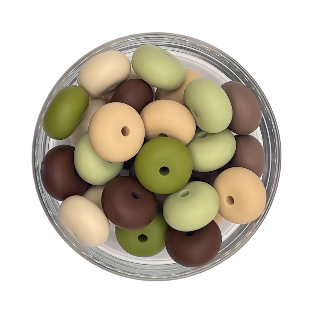 Siliconen kralenmix abacus earth