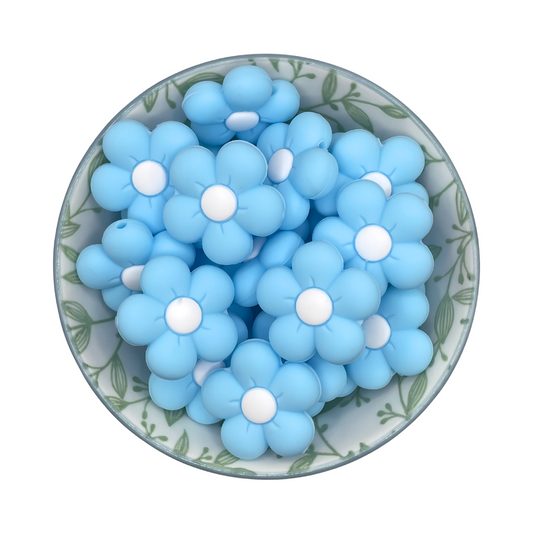 Figuurkralen Flower Helder Blauw