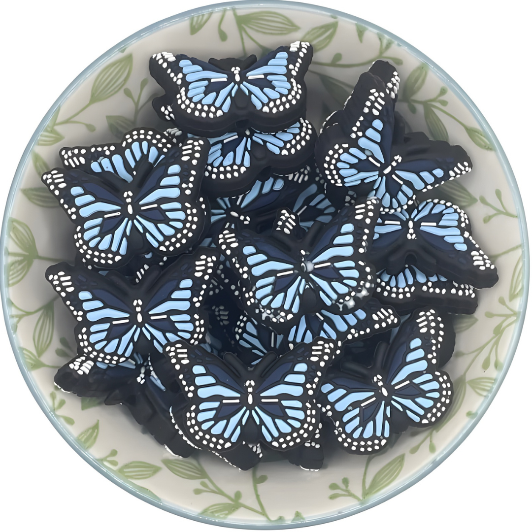 Siliconen Figuurkralen vlinder blauw