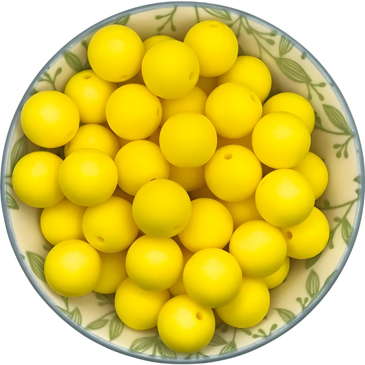 Siliconen kralen 15mm geel