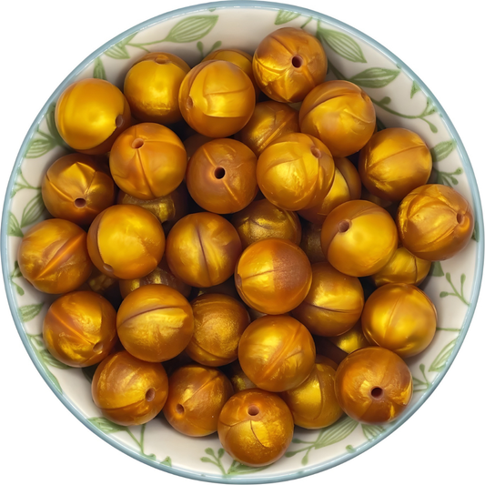 Siliconen kralen 15mm gold