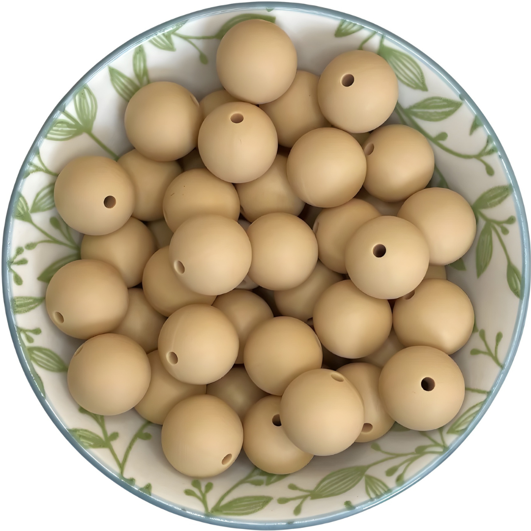 Siliconen kralen 15mm havermout