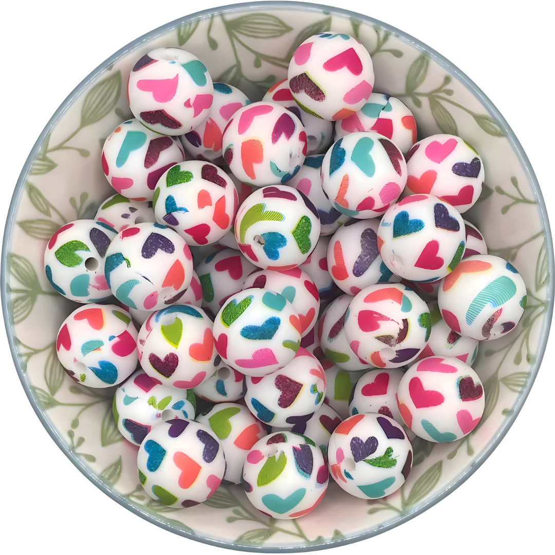 Siliconen printkralen hearts