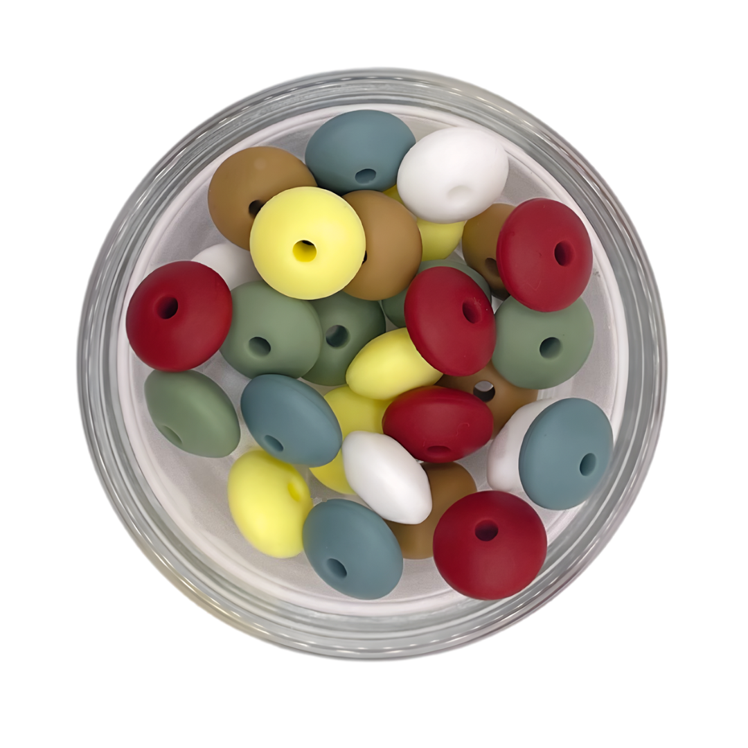 Siliconen kralenmix tussenschijfjes jungle