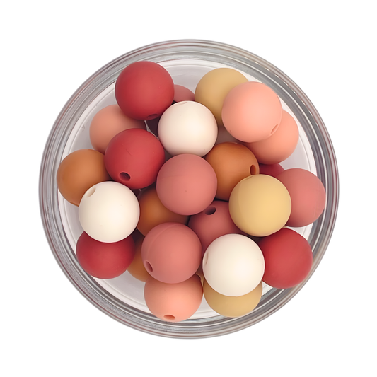 Kralenmix Nude siliconen kralen – 30 stuks (6 kleuren)