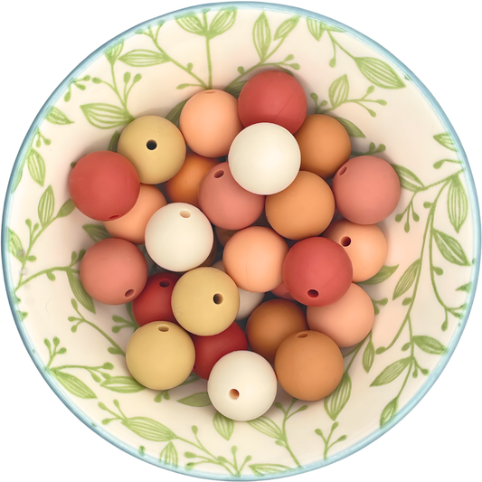 Kralenmix Nude siliconen kralen – 30 stuks (6 kleuren)