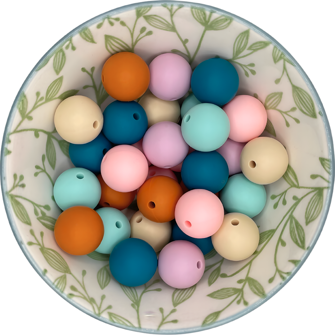 Kralenmix Summer Night siliconen kralen – 30 stuks (6 kleuren)