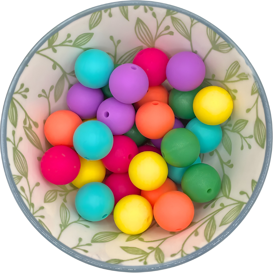 siliconen Kralenmix 15mm confetti