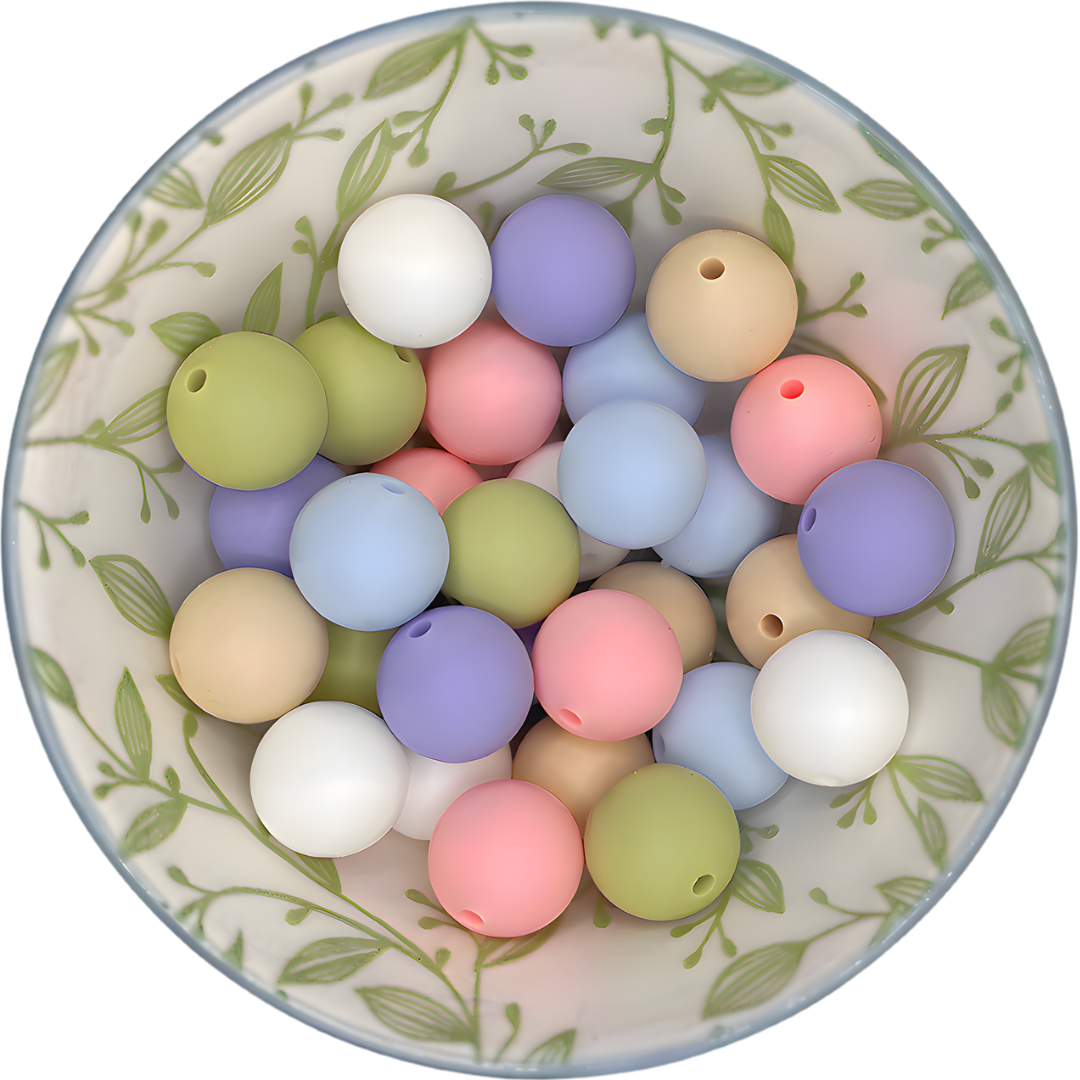 Kralenmix Joy siliconen kralen – 30 stuks (6 kleuren)