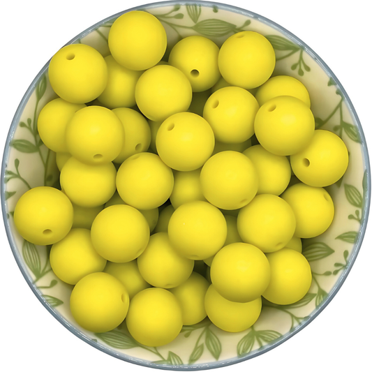 Siliconen kralen 15mm lemon