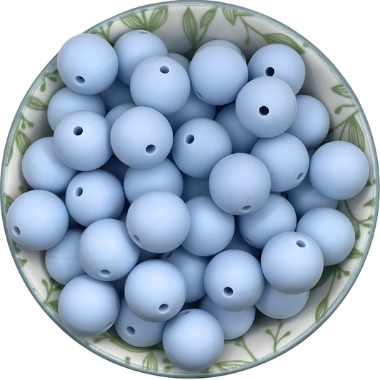 Siliconen kralen 15mm light sky blauw