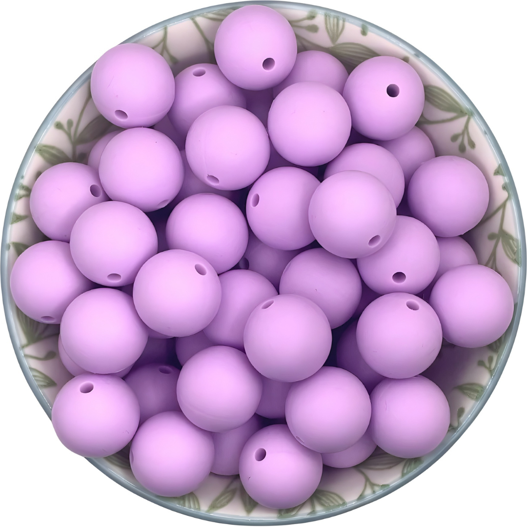 Siliconen kralen 15mm lila