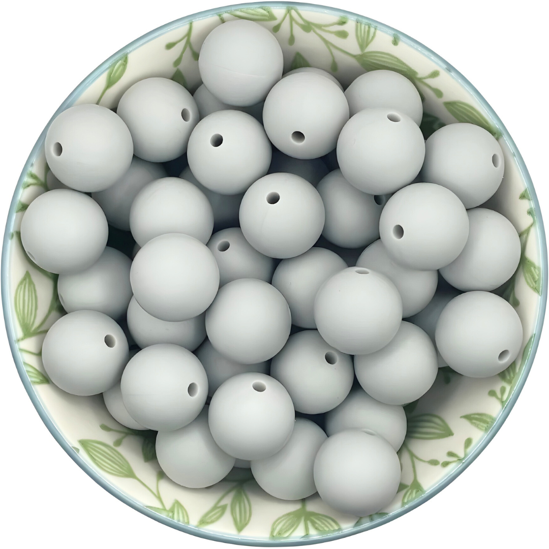 Siliconen Kralen Muis Grijs 25st