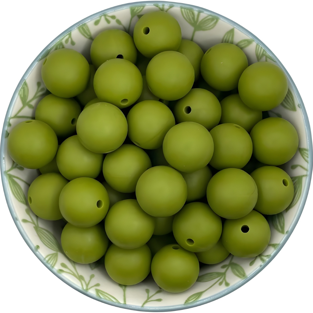 Siliconen kralen 15mm olijf