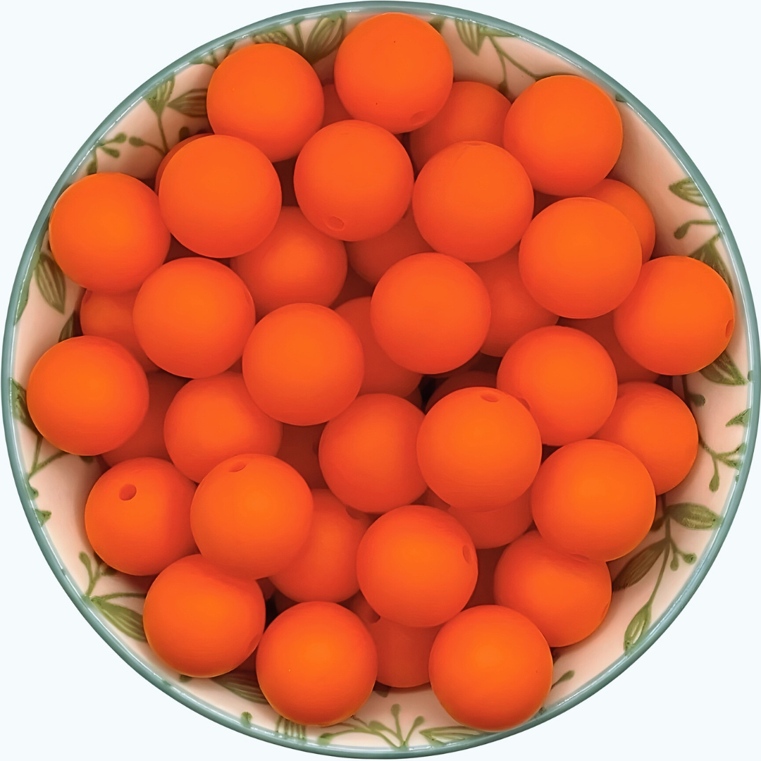 Siliconen kralen 15mm oranje