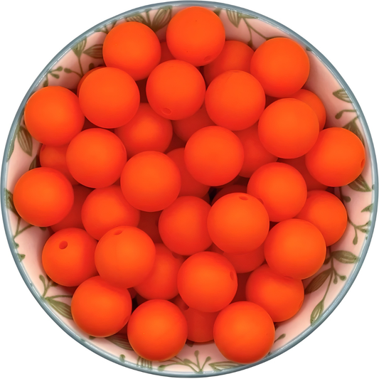 Siliconen kralen 15mm oranje