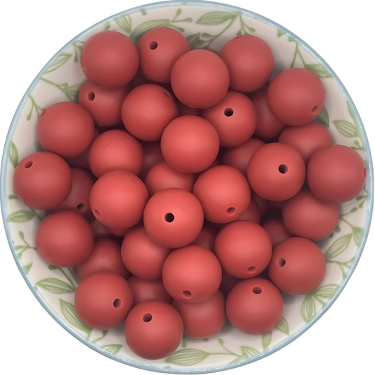 Siliconen kralen 15mm passie rood bruin