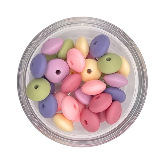 Siliconen kralenmix tussenschijfjes pastel