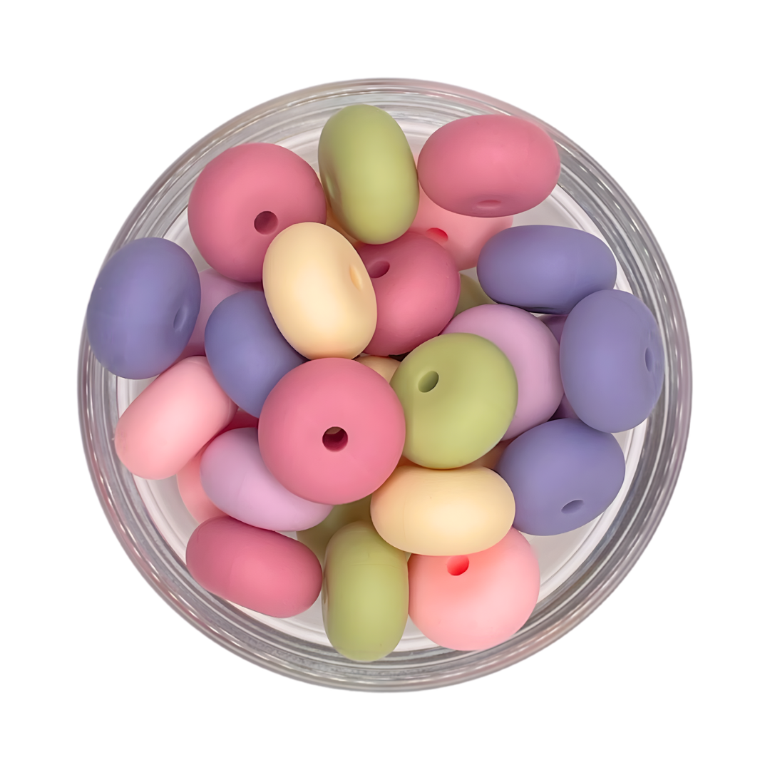 Siliconen kralenmix abacus pastel