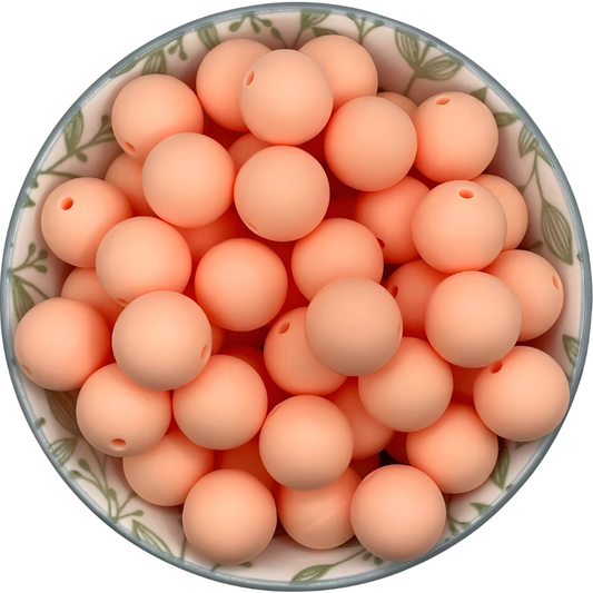 Siliconen kralen 15mm peach
