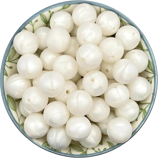 Siliconen kralen 15mm pearl parelmoer