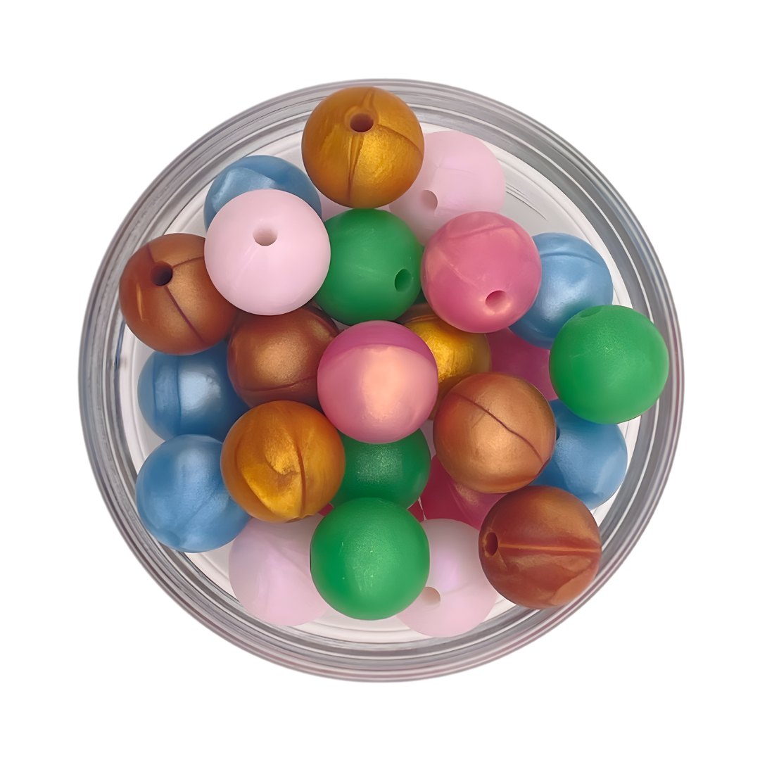 Kralenmix 12mm Pearl metalic 