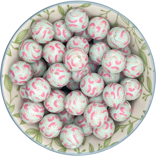 Siliconen Prinkralen 15mm sregenboog bloemen