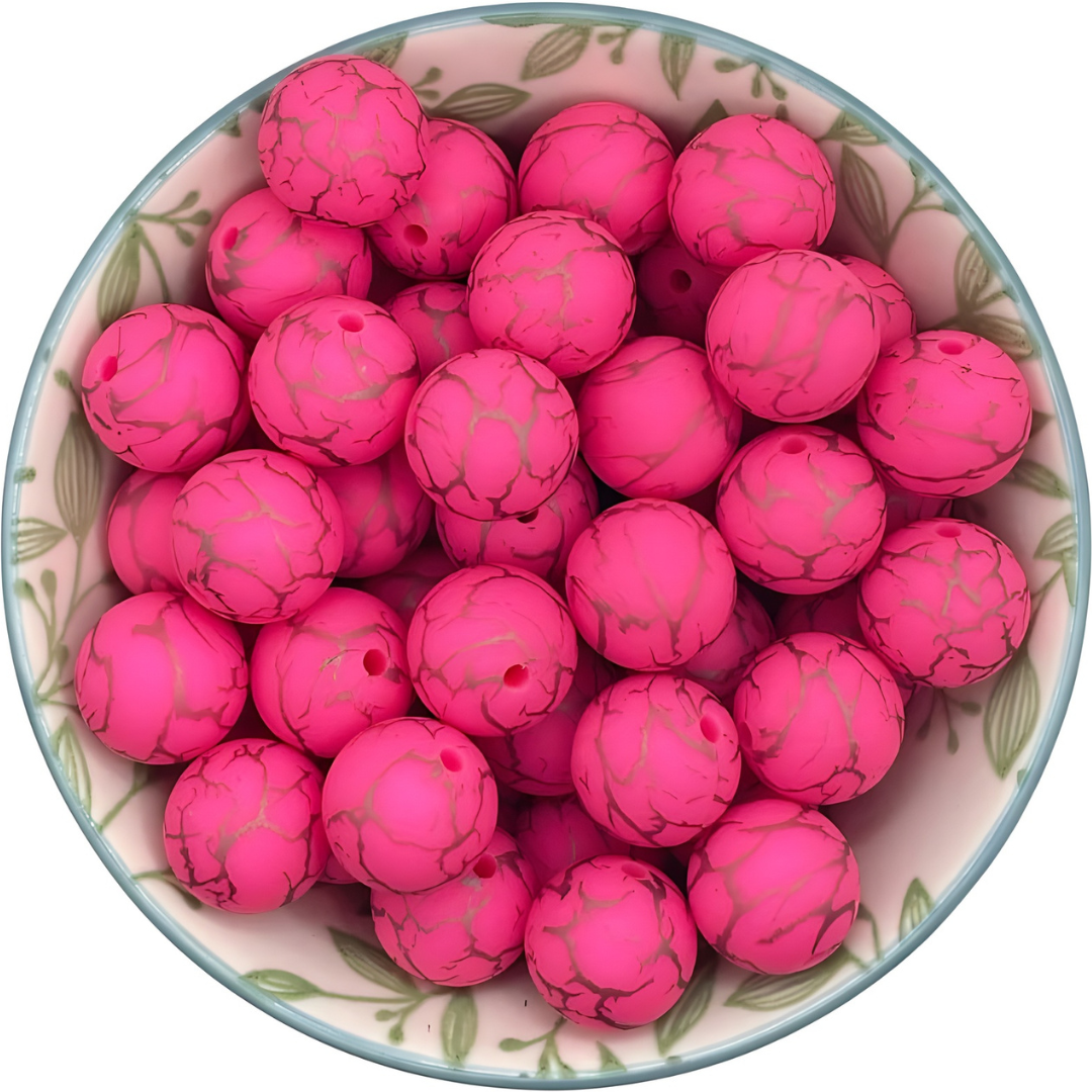 Siliconen Prinkralen 15mm stone pink