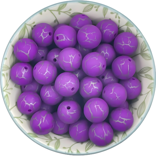 Siliconen Prinkralen 15mm stone violet