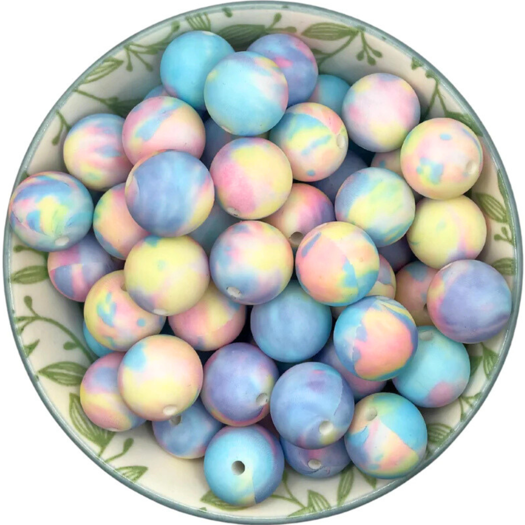 Siliconen Printkralen tie die geel blauw roze