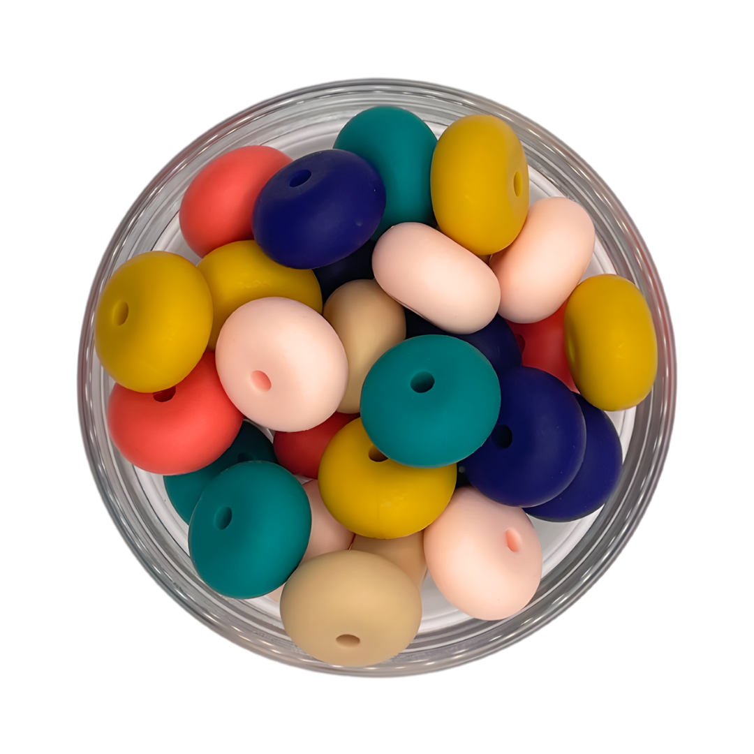 Siliconen kralenmix abacus retro