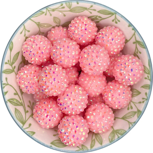 Rhinestone kralen 20mm soft pink